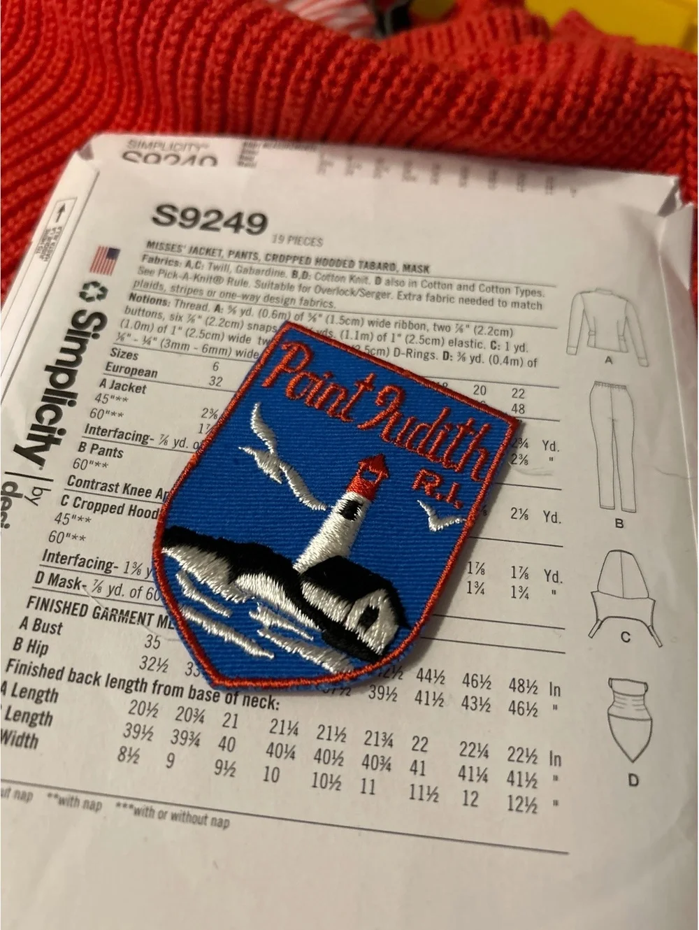 Vintage Point Judith Rhode Island Lighthouse Embroidered Patch